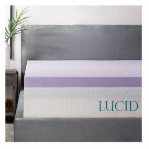 Las mejores opciones de colchón: espuma viscoelástica con infusión de lavanda LUCID de 3 pulgadas