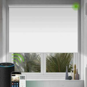 A melhor opção de cortinas escuras: cortina motorizada Yoolax para janela com controle remoto