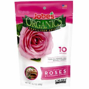 Meilleures options d'engrais à la rose: Spikes d'engrais pour roses et fleurs de Jobe's Organics