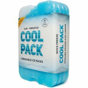 A melhor opção de bolsa de gelo para refrigerador: embalagem de gelo saudável para lancheira (conjunto de 4)