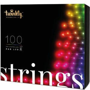 Melhor opção de luzes de Natal ao ar livre: Twinkly TWS100STP 100 Multicolor LED String Lights