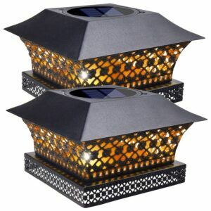 A melhor opção de luzes de teto solar: Siedinlar Solar Post Lights para jardim (2 unidades)
