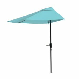 De bästa uteplatsparaplyerna för blåsiga förhållanden Alternativ: Pure Garden 9-fots halvrund uteplatsparaply