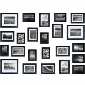 Melhores opções de porta-retratos: porta-retratos Ray & Chow Black Gallery Wall Wall