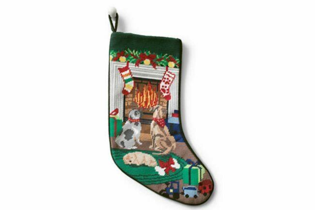 Geriausias kalėdinių kojinių pasirinkimas: „Land's End Needlepoint“ individualizuotos kojinės