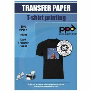 La mejor opción de papel para transferencia de calor: transferencias para camisetas oscuras de inyección de tinta PPD Premium Iron-On