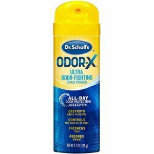 Найкращий варіант дезодоранту для взуття: Порошок-спрей для боротьби з запахом Dr.-Scholl Odor-X