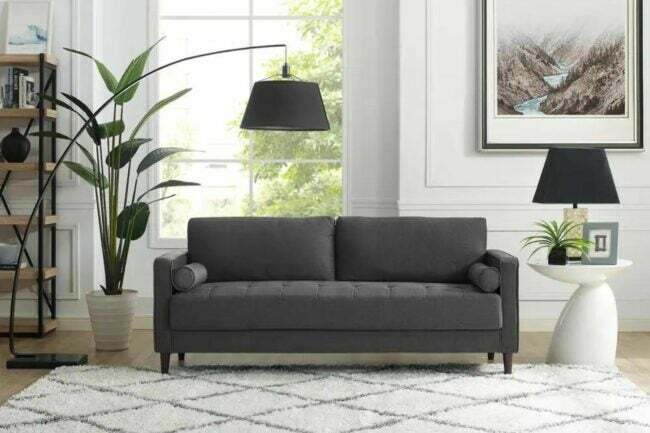 Варіанти диванів до 500 доларів: Lifestyle Solutions Диван-смокінг із поліестеру Lillith Heather Grey
