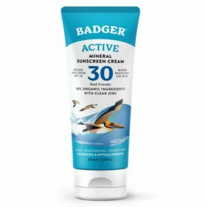 האופציה הטובה ביותר מסנני קרינה: Badger SPF 30 Active Mineral Cream קרם הגנה