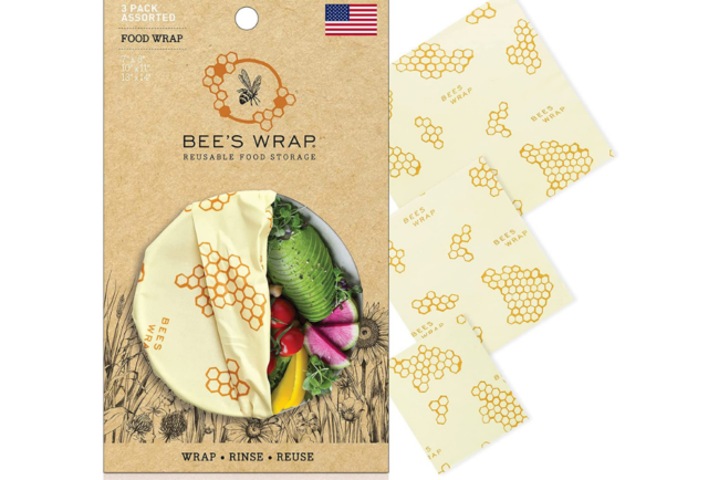 Opção de produtos domésticos sustentáveis: embalagens de alimentos de cera de abelha reutilizáveis