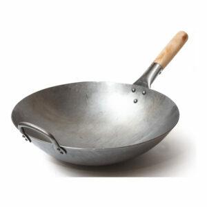A melhor opção de wok de aço carbono: wok artesanal tradicional de aço carbono martelado à mão