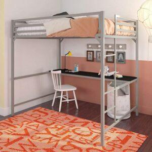 Le meilleur lit d'enfant avec une option de bureau: lit mezzanine double en métal DHP Miles avec bureau
