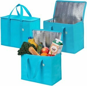 Cele mai bune opțiuni pentru saci de produse reutilizabile: pachet de 3 pungi pentru produse alimentare reutilizabile izolate