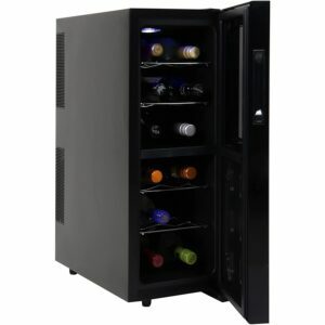 A melhor opção de geladeira de vinho de zona dupla: Koolatron 12 garrafas refrigerador de vinho de zona dupla