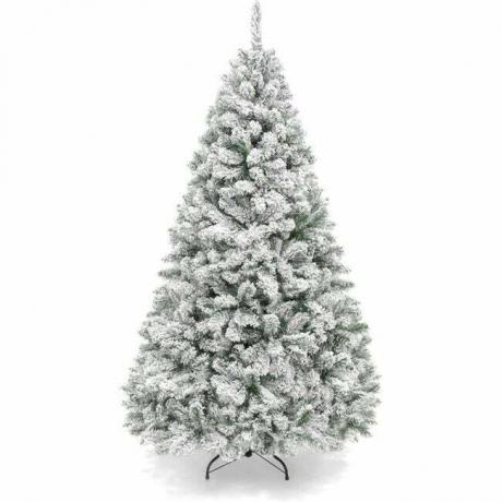 Les meilleures options d'arbres de Noël artificiels: Meilleurs produits de choix Arbre floqué de neige de qualité supérieure de 6 pieds