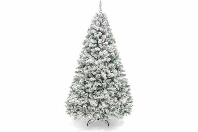 Det bästa julförsäljningsalternativet: Best Choice Products 6ft flockade konstgjorda träd