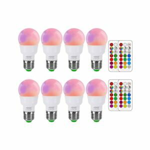 La mejor opción de bombilla de luz que cambia de color: Bombilla de luz LED con cambio de color ILC RGB (paquete de 8)