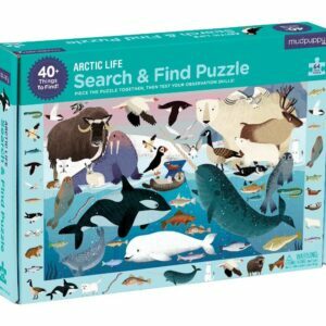 საუკეთესო თავსატეხების ვარიანტი: Mudpuppy Arctic Life Search & Find Puzzle, 64 ცალი