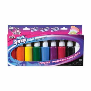 As melhores opções de tinta spray de tecido: tinta spray de tecido permanente tulipa, 9 pacotes, arco-íris